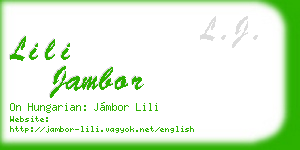 lili jambor business card